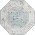 thumbnail image 2 of Rugs.com Aurelia Collection Rug – 7 Ft Octagon Aqua Medium-Pile Rug Perfect For Living Rooms, Kitchens, Entryways, 2 of 3