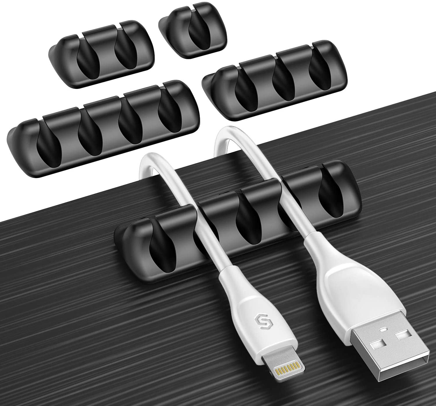 Heldig Cable Clips, Cable Holders Multi-Purpose Cable Management Cable  Organizer Set for Desk, Power Cords, USB Charging Cables, Chargers, Audio