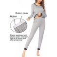 thumbnail image 2 of Maternity & Nursing Thermal Underwear Set In Light Gray, 2 of 5