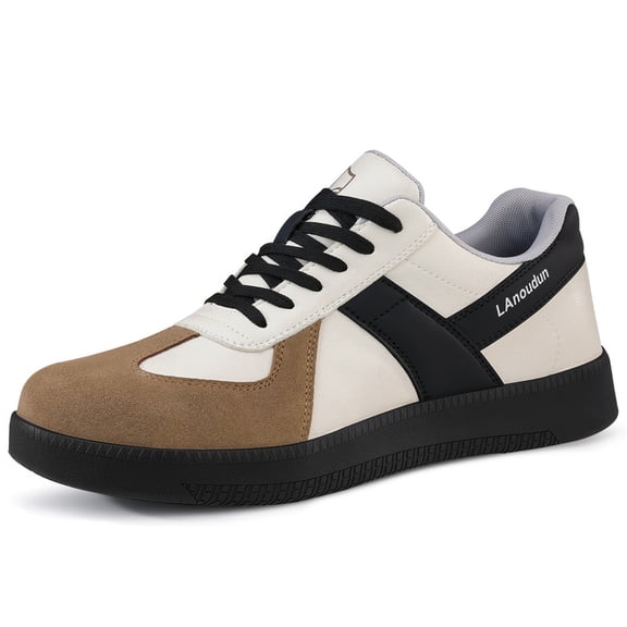 LAoutun Work Shoes for Men Steel Toe Shoes for Men Cushioning Steel Toe Construction Footwear Black