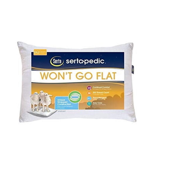 Sertapedic Won't Go Flat Pillows, Set of 2 Standard/Queen