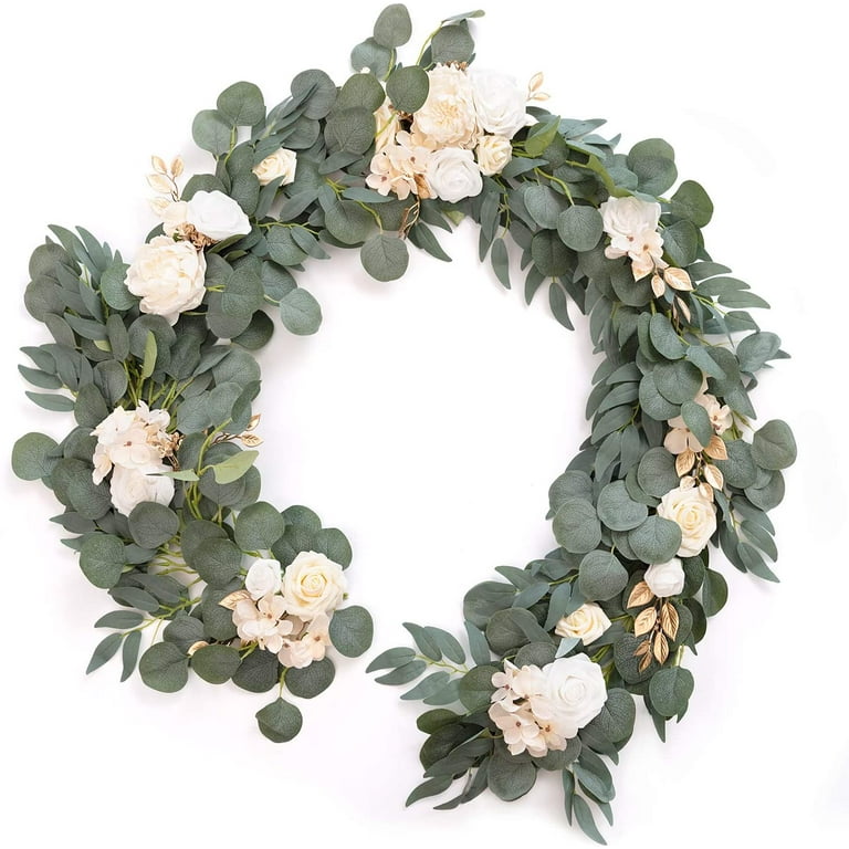 Wedding Flower Garlands  6ft Eucalyptus Flower Garland - Ivory