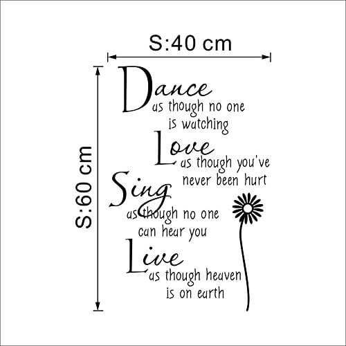 Dance as though no one is watching love Wall Art Stickers Decal Art Vinyl V628 
