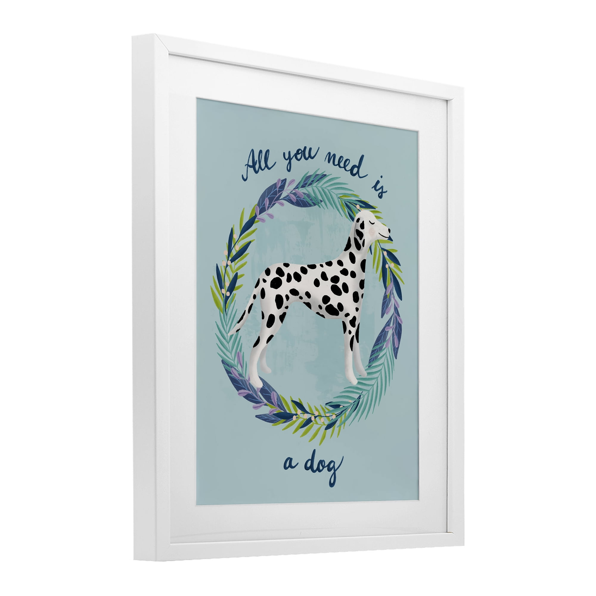 Stupell Industries All You Need Is A Dog White Framed Print Under Glass, design by Metka Hiti