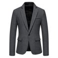 thumbnail image 2 of XMMSWDLA Sales Clearance Blousse for Men Single Button Casual Business Solid Color Herringbone Suit Jacket, 2 of 8