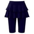thumbnail image 4 of Hurxie Girls Leggings with Skirt Uniform Skirts for Girls Knee-Length Ruffle Skirt Pants for Kid Navy,11-12 Years, 4 of 6