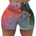 thumbnail image 2 of Balery Colorful Abstract Waves Printed Workout Shorts for Women Seamless Scrunch Short Gym Yoga Running Sport Active Exercise Fitness Shorts-X-Large, 2 of 8