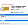 thumbnail image 2 of Parking Light Assembly - Compatible with 1987 - 1993 Jeep Wrangler 1988 1989 1990 1991 1992, 2 of 2