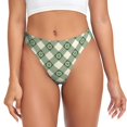 thumbnail image 1 of Balery Daisy Plaid Green Tangas de Algodón para Mujer con Estampado – Ropa Interior Sexy, Transpirable, G-string-3X-Large, 1 of 6