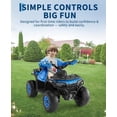thumbnail image 4 of 12V Electric Ride On Car for 3-8 Years, 2 * 45W Motor, Remote Control, LED Lights, Music Player & Emergency Brake, Battery PoweRed Cars,Blue, 4 of 7