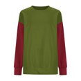 thumbnail image 4 of Women's Color Block Oversized Sweatshirt Crewneck Long Sleeve Drop Shoulder Shirts Casual Loose Pullover Tunic Tops, 4 of 8