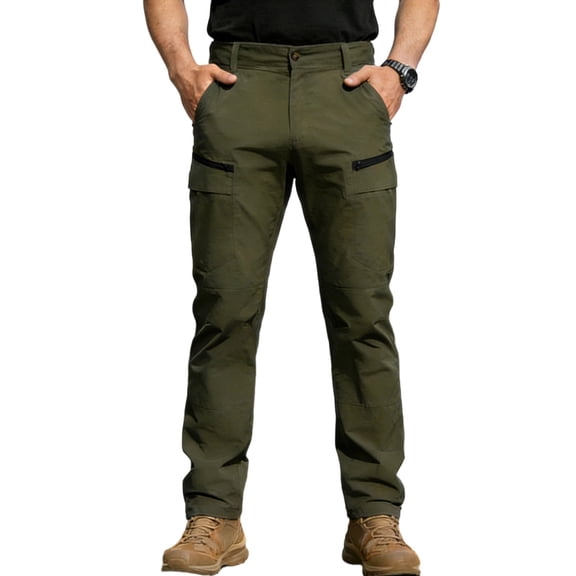 Men's Cargo Pants Elastic Waist Straight Leg Summer Outdoors Long Pants Casual Loose Hiking Camping Travel Running Trousers