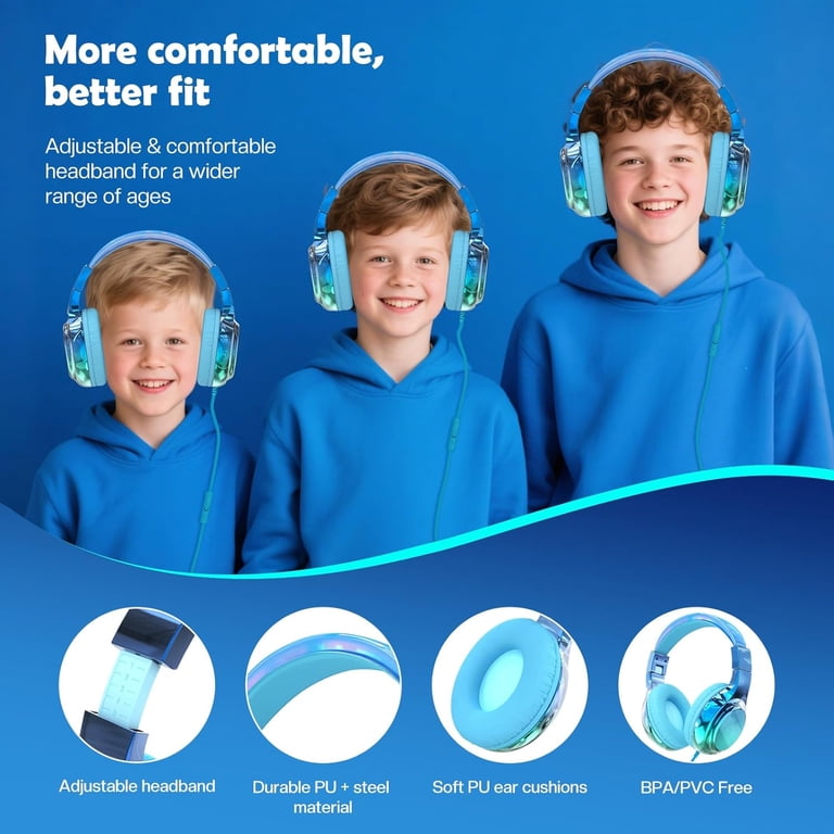 Qearfun Kids Wired Headphones with Dual Volume Limit photo 7