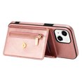thumbnail image 5 of Nalacover for iPhone 13 Zipper Wallet Case,Luxury Premium PU Leather Back Soft TPU Magnetic Buckle Flip Card Pocket Shockproof Slim Cover with Adjustable Crossbody Shoulder Strap,Rosegold, 5 of 6