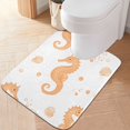 thumbnail image 2 of Yayeee Bath Rug for Bathroom Floor Non Slip Rectangle Fluffy Soft Absorbent Mat, 16"x24", White Seahorse, 2 of 7