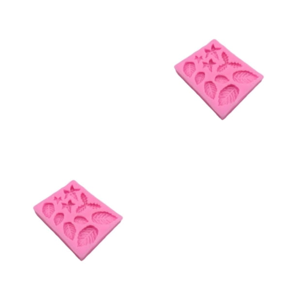 Bewildely Molde con forma de hoja de rejilla de 10, resistente al calor, apto para microondas, DIY, decorativo, Fondant, molde para hornear, 2piezas