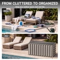 thumbnail image 3 of 180 Gallon Resin Deck Box, Outdoor Lockable Storage Container for Patio Cushions, Garden Tools, Pool Supplies, Toys, Water Resistant and UV Resistant, Reinforced Rib Design, Built-in Wheels, Gray, 3 of 9
