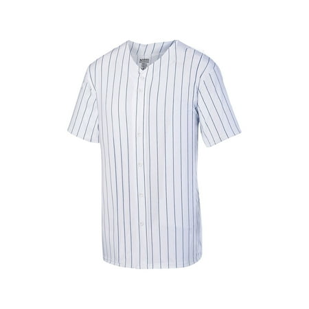 - 1685 Augusta Sportswear Jersey Men's Pinstripe Full Button Baseball