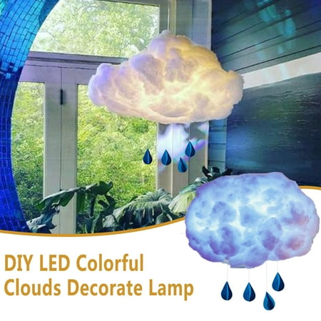 

Hengtai Home Decor Children DIY LED Warm White Clouds Lamp Night Light Cloud Creative Handmade 30ML White