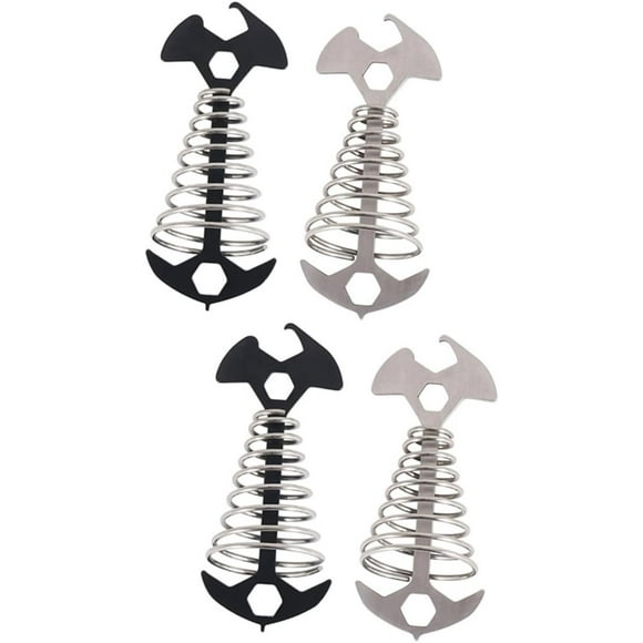 4 Pieces Spring Hook Stake Camping Accessories Camping Equipment Ground Nail Hooks Teepee Tent Supplies Outdoor Camping Tent Stakes Stainless Steel