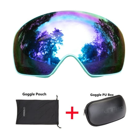 Slip Snowboard Bag C.F.GOGGLE Ski Goggles, Mens Womens Snow Snowboard Snowboarding Goggles Over Glasses Anti Fog UV Protection Non-Slip Strap OTG Goggles for Youth Boys Girls in Sports & Outdoors Blue lens + Blue frame ()