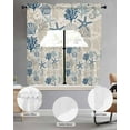 thumbnail image 3 of Blue Grey Coastal Kitchen Curtains Sets 24 Inch Length with Valance, Rustic Ocean Starfish Shell Seahorse Swag Valances and Tiers Curtain Set Drapes Swag Curtains for Living Room, Bathroom, Bedroom, 3 of 6