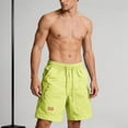 thumbnail image 4 of Besolor Men's Cargo Shorts Wide Leg Casual Loose Outdoor Running Hiking Drawstring Elastic Waist Knee Length Shorts with Pockets(3X-Large,Green), 4 of 7