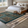 thumbnail image 4 of Turquoise Vintage Door Area Rugs 8'x10', Washable Small Throw Rugs for Living Room Patio, Countryside Barn Abstract Art Indoor Outdoor Rug Non-Slip Low Pile Carpet Runner Reversible Floor Mats, 4 of 8