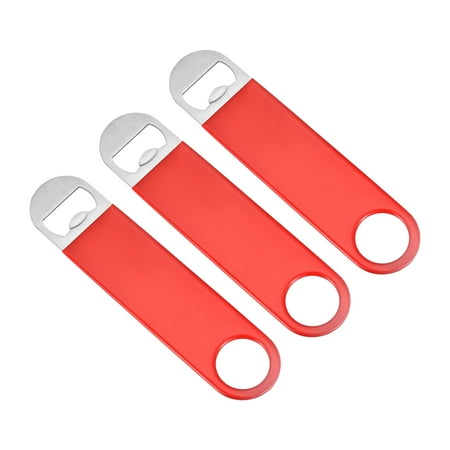 

Uxcell 3pcs Stainless Steel Flat Beer Bottle Openers with Coated Handle 7.09 Long Suitable for Home Bar Use Red