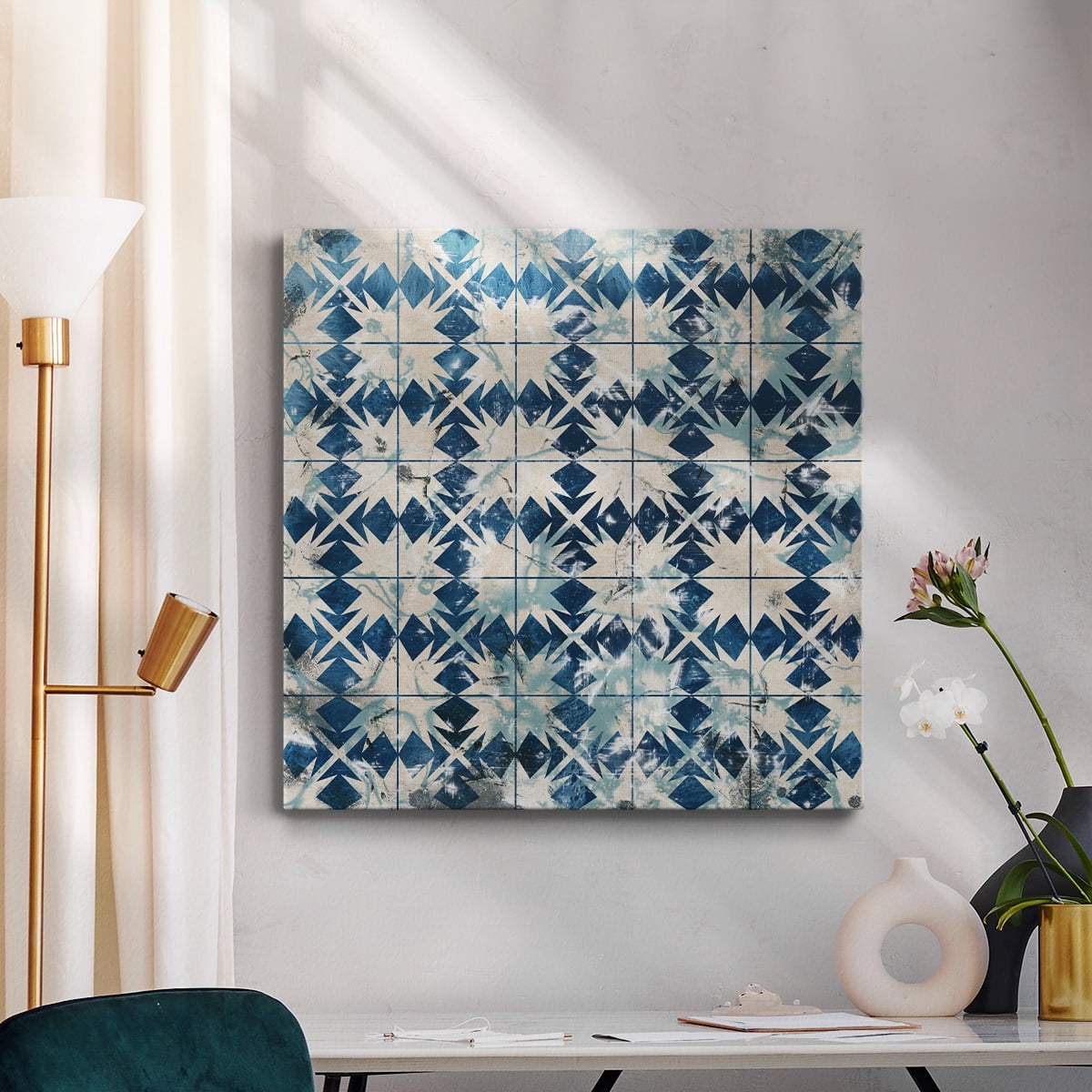 Wexford Home Tile-Dye VI-Premium Gallery Wrapped Canvas, 40" x 40" - Ready to Hang