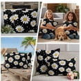 thumbnail image 2 of 2 Pack Outdoor Waterproof Throw Pillow Covers,White Daisy Polka Dots on Black Decorative Rectangle Patio Pillowcases for Chair Couch Sofa 20x12in, 2 of 9
