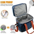 thumbnail image 6 of Insulated Lunch Bag for Women Men Double Deck Lunch Box, Reusable Leakproof Lunch Box Cooler Tote Bag for Work Picnic School or Travel, Double Compartment (15L ), 6 of 9