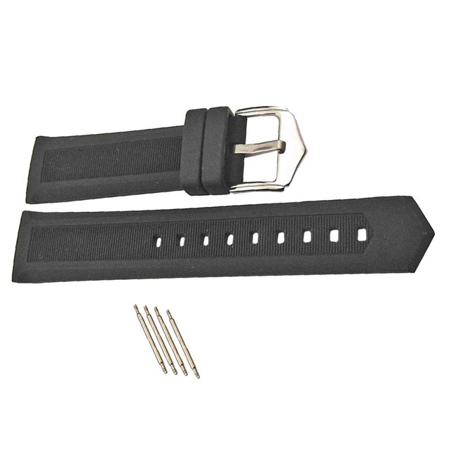Banda de Correa de Reloj de Goma de Silicona Impermeable de Hebilla de Acero Inoxidable - 21mm Sunnimix Banda de reloj de caucho de silicona