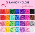 thumbnail image 4 of Ywmimn 28 Couleurs Perles de Rocaille 3mm, Kit de 7200 Pcs Perles de Rocaille en Verre pour Bijoux, 4 of 5