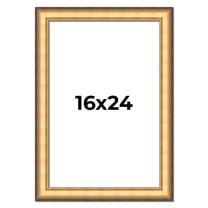 16x24 Frame Gold Plein Aire Solid Wood Picture Frame Width 2 Inches | Interior Frame Depth 0.5