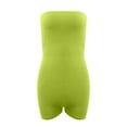 thumbnail image 4 of Women‘s Summer Solid Color Sexy Sports Inside Matching One Line Shoulder Jumpsuit Shorts, 4 of 4