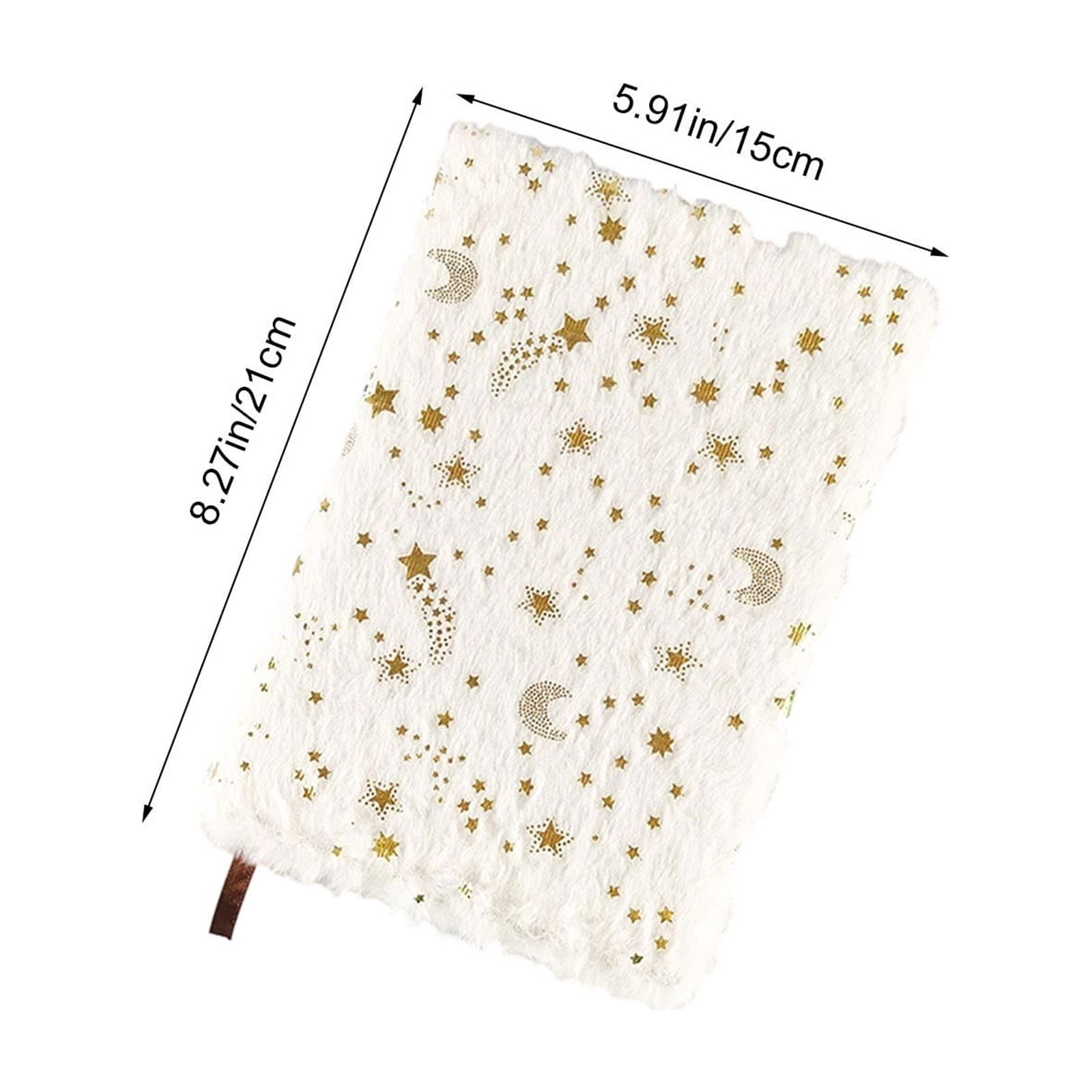 Roiihwy Plushes Cover Notebook 8.3x5.9in, Fluffy Journal for Writing, Birthday Gift for Classroom Essentials, MulticolorC