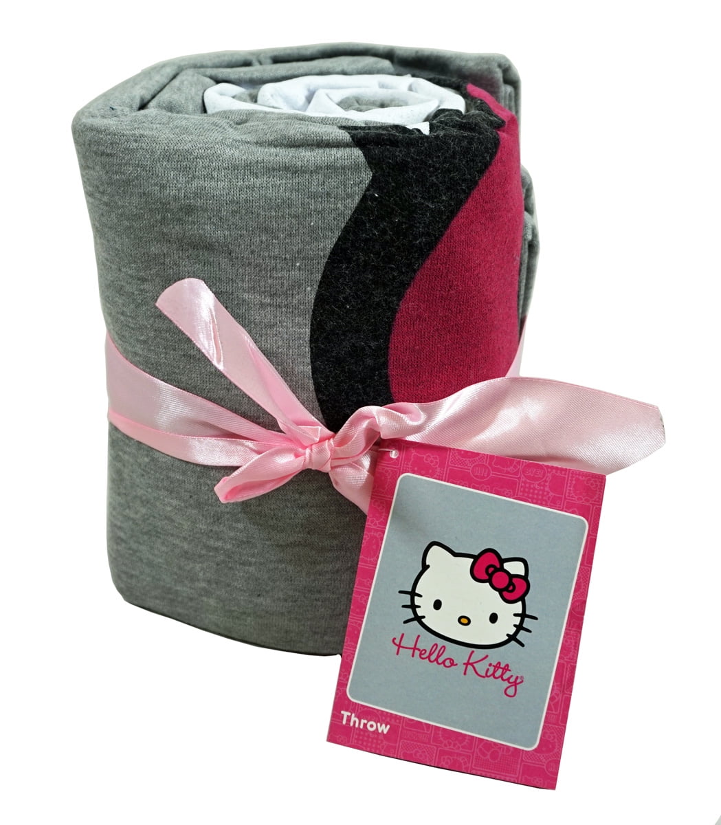 Hello Kitty Cursive Kitty 50x60 Sweatshirt Poly/Cotton Throw 