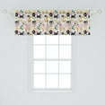 thumbnail image 2 of Cartoon Window Valance Pack of 2, Funny Animal Dogs and Puppies Portrait Siberian Husky Abstract Drawing, Rod Pocket Curtain Valances for Kitchen Bedroom, 54" X 18", Multicolor, by Ambesonne, 2 of 4
