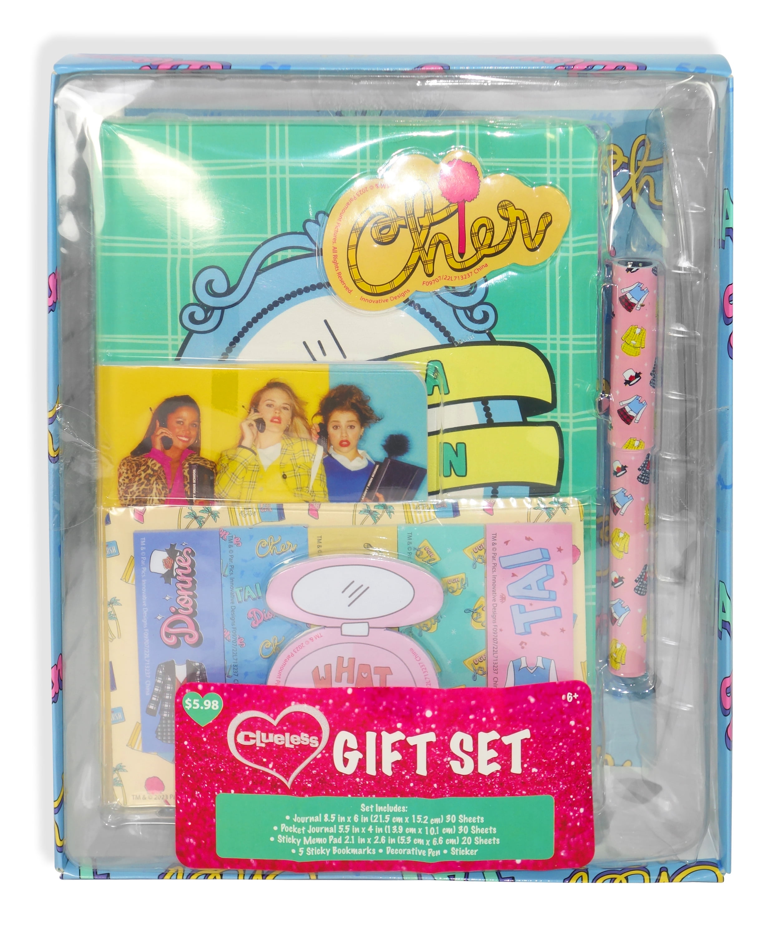 Paramount Clueless Valentine's Day Journal Gift Set, 6 Pieces, Unisex, Ages 6+