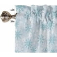 thumbnail image 5 of Teal Snowflake Christmas Window Short Curtains 54 Inch Length, Winter Holiday Xmas Snow Rod Pocket Window Treatment Kitchen Drapes for Bedroom, Cafe, Living Room, 2 Panels, 42 W x 54 L, 5 of 5