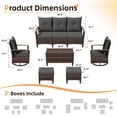 thumbnail image 3 of UDPATIO Patio Furniture Set, Outdoor Conversation Set with 2 Wood Armrest Swivel Chairs, Wicker Rattan Sofa Set with Storage Table for Backyard, Grey, 3 of 9
