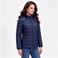 thumbnail image 3 of Women's Hooded Puffer Jacket Lightweight Warm Puffy Quilted Winter Coat Waterpoof Jackets for Cold Weather, Navy XL, 3 of 8