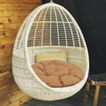 thumbnail image 3 of Waterproof Hanging Basket Chair Cushion Round Papasan Seat Pad Comfortable Breathable Wear-Resistant Pressure Relief for Indoor Outdoor Rocking Chairs Living Room Patio Furniture 23.62x23.62in, 3 of 11