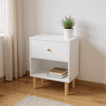 thumbnail image 3 of Homy Casa Modern Accent Cabinet with Drawer & Open Shelf for Living Room Storage, White, 3 of 9