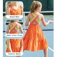 thumbnail image 4 of Aideaone Girls Dresses Athletic Sleeveless Kids Summer Sundress with Criss Cross Rainbow Straps Sporty Dress for Girls 6-10 Years, 4 of 5