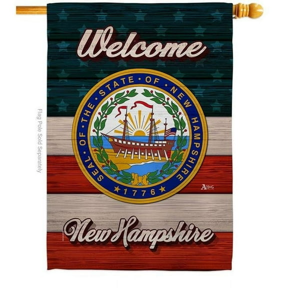 Americana Home & Garden H141286-BO 28 x 40 in. Welcome New Hampshire Double-Sided Vertical Decoration Banner House & Garden Flag - Yard Gift