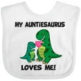 thumbnail image 3 of Inktastic My Auntiesaurus Loves Me Boys or Girls Baby Bib, 3 of 4