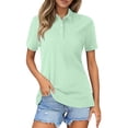 thumbnail image 2 of Womens T Shirts Summer Tops 2025 Plus Size Short Sleeve Lapel Relaxed Fit Lightweight Tees Tshirts Shirts for Women, 2 of 6