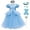Blue Flower, variant on OBEEII Girls Cinderella Short Puff Sleeve Princess Dress with Accessories Cosplay Halloween Christmas Carnival Party Costume Fairy Princess Dress up Birthday Outfit for Child